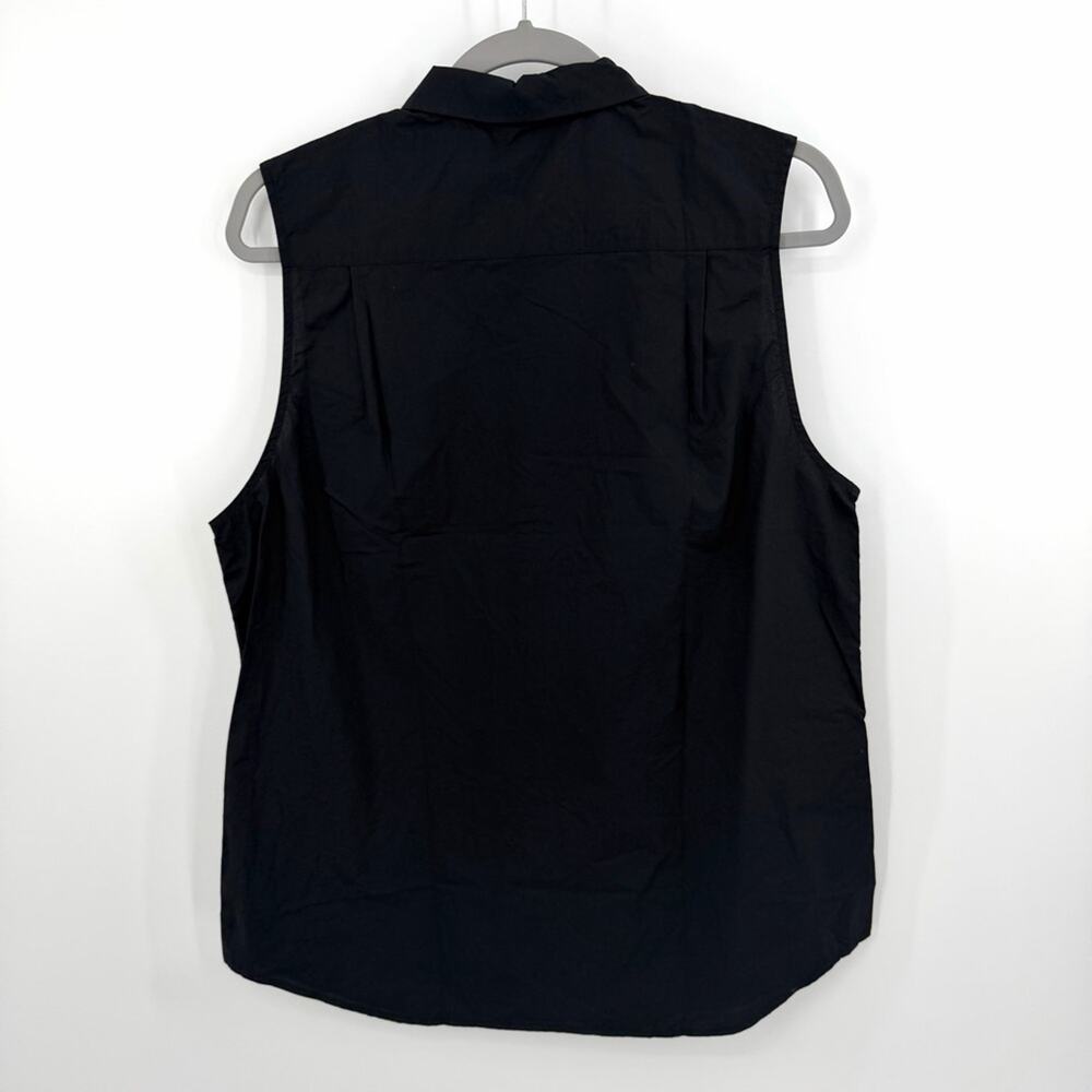 Everlane Poplin Sleeveless Button Down Blouse in black Size L NWOT - Picture 5 of 5